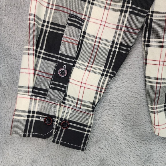 Dixxon Flannel Co Cro-Mags Alpha Omega Shirt Mens Large Black White Red Plaid - Picture 9 of 12